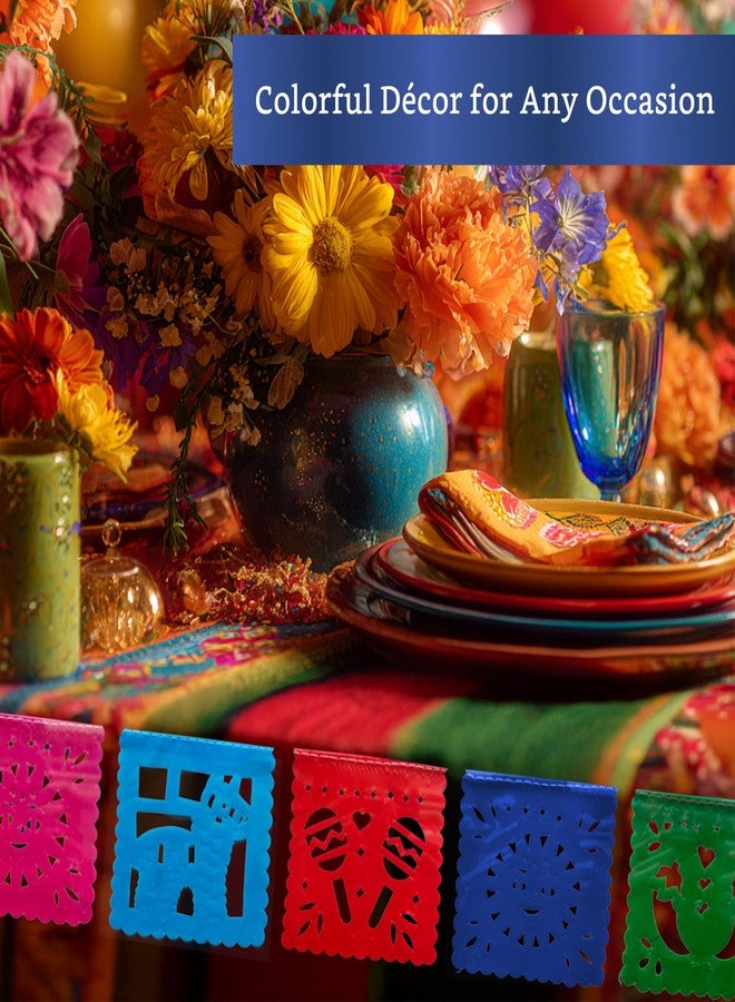 FIESTA WRAPS لافتات حفلات مكسيكية صغيرة (عبوتان، كل لافتة تحتوي على 10 أعلام بلاستيكية صغيرة) - بابيل بيكادو مكسيكانو للحفلات - بابيل بيكادو بلاستيكي - زينة حفلات بطابع مكسيكي - ديكور مكسيكي - Image 4